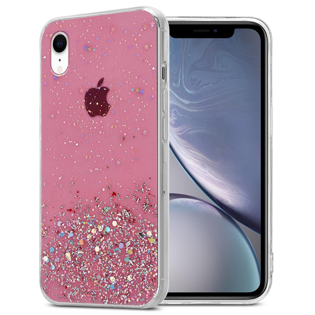 Pokrowiec Do Apple iPhone XR Etui w Ro owy z Brokatem Glitter Obudowa Case Cover TPU Cadorabo