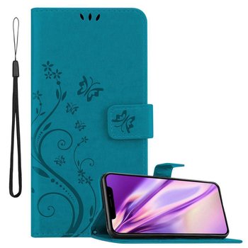 Pokrowiec Do Apple iPhone XS MAX w Etui NIEBIESKI KWIATOWY  Kwiaty Portfel Obudowa Case Cover Cadorabo - Cadorabo