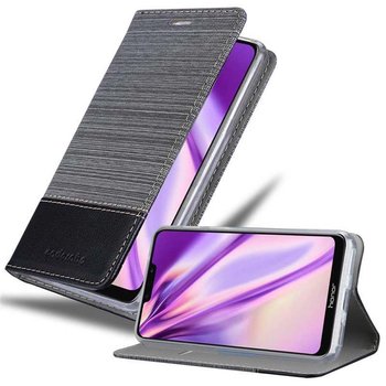 Pokrowiec Do Honor 8C Etui w SZARO CZARNY Portfel Obudowa Case Cover Ochronny Cadorabo - Cadorabo