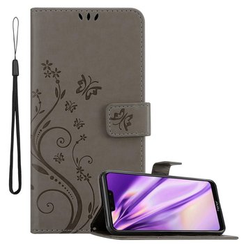 Pokrowiec Do Honor 8C w Etui SZARY KWIATOWY Kwiaty Portfel Obudowa Case Cover Cadorabo - Cadorabo