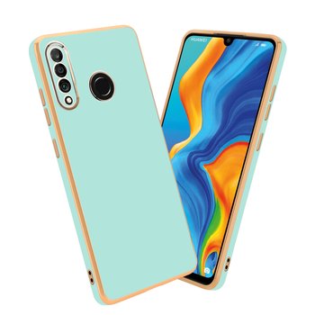 Pokrowiec Do Huawei P30 LITE Etui w Glossy Miętowa Zielona - Złoto TPU Silikonowe Obudowa Case Cover Cadorabo - Cadorabo