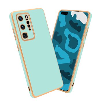 Pokrowiec Do Huawei P40 PRO / P40 PRO+ Etui w Glossy Miętowa Zielona - Złoto TPU Silikonowe Obudowa Case Cover Cadorabo - Cadorabo