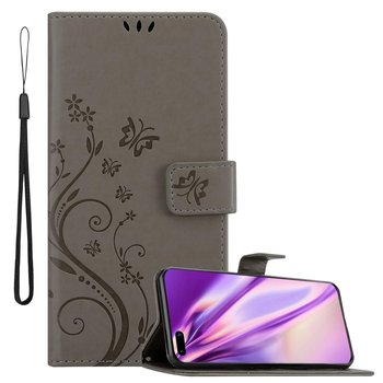 Pokrowiec Do Huawei P40 w Etui SZARY KWIATOWY Kwiaty Portfel Obudowa Case Cover Cadorabo - Cadorabo