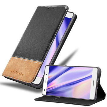 Pokrowiec Do Huawei P8 LITE 2015 w Etui CZARNO BRĄZOWY Obudowa Portfel Case Cover Cadorabo - Cadorabo