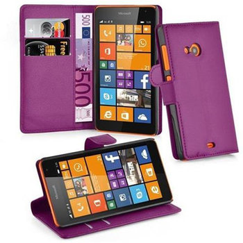 Pokrowiec Do Nokia Lumia 535 w FIOLETOWY MANGAN Etui Portfel Obudowa Ochronny Case Cover Cadorabo - Cadorabo