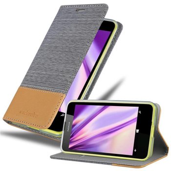 Pokrowiec Do Nokia Lumia 630 / 635 Etui w JASNOSZARY BRĄZOWY Portfel Obudowa Case Cover Ochronny Cadorabo - Cadorabo
