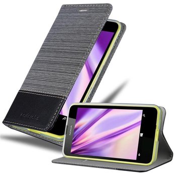 Pokrowiec Do Nokia Lumia 630 / 635 Etui w SZARO CZARNY Portfel Obudowa Case Cover Ochronny Cadorabo - Cadorabo