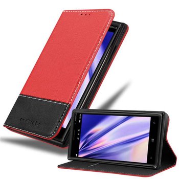 Pokrowiec Do Nokia Lumia 830 w Etui CZERWONO CZARNY Obudowa Portfel Case Cover Cadorabo - Cadorabo
