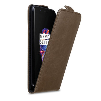 Pokrowiec Do OnePlus 5 w Etui BRĄZOWA KAWA  Flip Case Cover Obudowa Ochronny Cadorabo - Cadorabo
