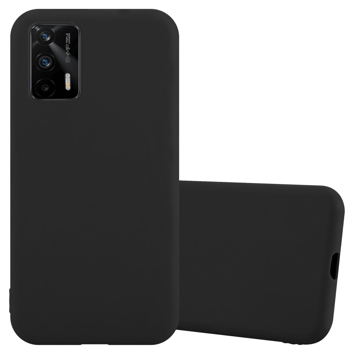 GOKEN Cover per realme GT Master Edition, Silicone TPU Fibra di Carbonio Custodia, Soft Rubber Protettiva Case, Antiurto Antiscivolo Protezione Shell, Nero