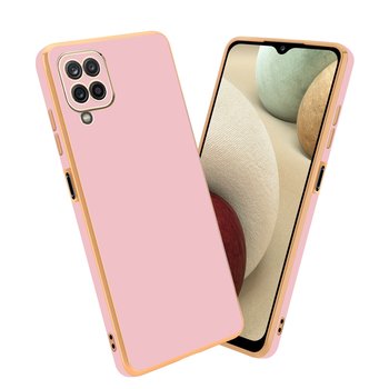 Pokrowiec Do Samsung Galaxy A12 / M12 Etui w Glossy Róż - Złoto TPU Silikonowe Obudowa Case Cover Cadorabo - Cadorabo