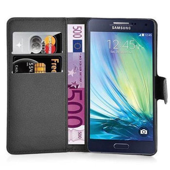 Pokrowiec Do Samsung Galaxy A3 2015 w CZARNY PHANTOM Etui Portfel Obudowa Ochronny Case Cover Cadorabo - Cadorabo