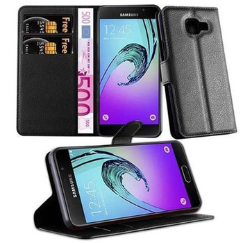 Pokrowiec Do Samsung Galaxy A3 2016 w CZARNY PHANTOM Etui Portfel Obudowa Ochronny Case Cover Cadorabo - Cadorabo