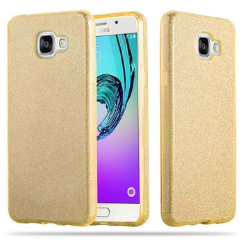 Pokrowiec Do Samsung Galaxy A3 2017 w ZŁOTY GWIEZDNY PYŁ  Etui Obudowa Ochronny Case Cover Glitter Cadorabo - Cadorabo