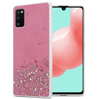 Pokrowiec Do Samsung Galaxy A41 Etui w Różowy z Brokatem Glitter Obudowa Case Cover TPU Cadorabo - Cadorabo