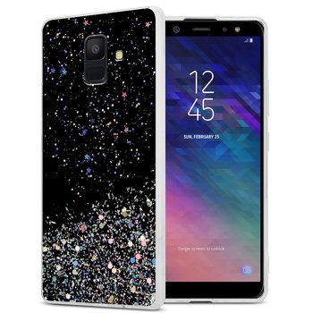 Pokrowiec Do Samsung Galaxy A6 2018 Etui w Czarny z Brokatem Glitter Obudowa Case Cover TPU Cadorabo - Cadorabo