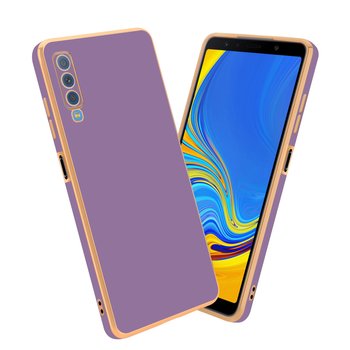 Pokrowiec Do Samsung Galaxy A7 2018 Etui w Glossy Purpura - Złoto TPU Silikonowe Obudowa Case Cover Cadorabo - Cadorabo
