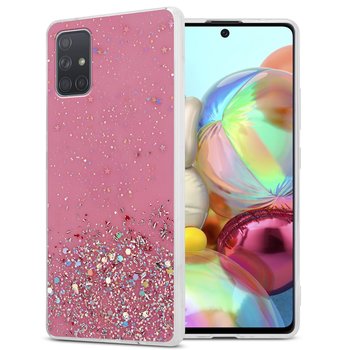 Pokrowiec Do Samsung Galaxy A71 4G Etui w Różowy z Brokatem Glitter Obudowa Case Cover TPU Cadorabo - Cadorabo
