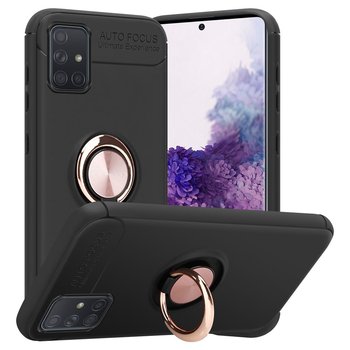 Pokrowiec Do Samsung Galaxy A71 5G Etui w CZARNO - RÓŻOWE ZŁOTO TPU Silikon Obudowa Plecki Case Cover Ochronny Cadorabo - Cadorabo