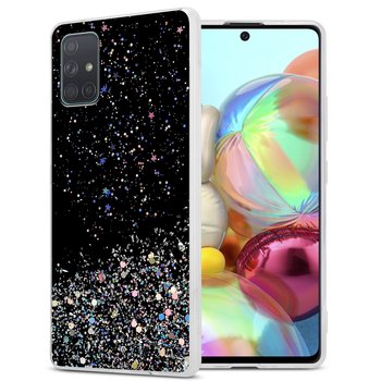 Pokrowiec Do Samsung Galaxy A71 5G Etui w Czarny z Brokatem Glitter Obudowa Case Cover TPU Cadorabo - Cadorabo