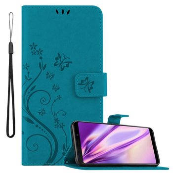 Pokrowiec Do Samsung Galaxy A9 2018 w Etui NIEBIESKI KWIATOWY  Kwiaty Portfel Obudowa Case Cover Cadorabo - Cadorabo