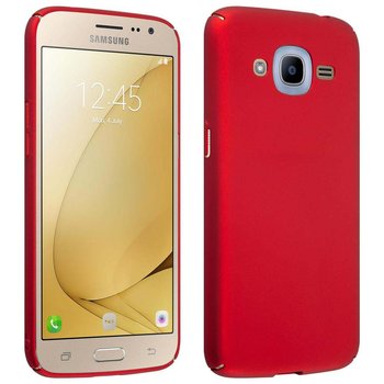 Pokrowiec Do Samsung Galaxy J2 2016 Etui w METAL CZERWONY Hard Case Cover Obudowa Ochronny Cadorabo - Cadorabo