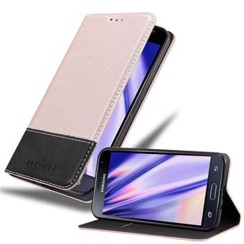 Pokrowiec Do Samsung Galaxy J3 2016 w Etui RÓŻOWE ZŁOTO CZARNY Obudowa Portfel Case Cover Cadorabo - Cadorabo