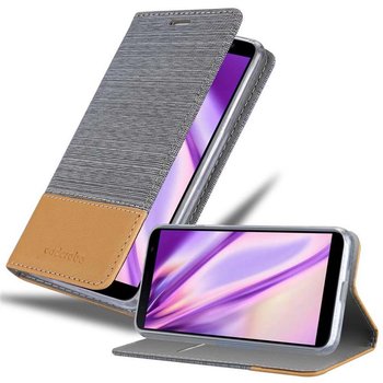 Pokrowiec Do Samsung Galaxy J4 PLUS Etui w JASNOSZARY BRĄZOWY Portfel Obudowa Case Cover Ochronny Cadorabo - Cadorabo