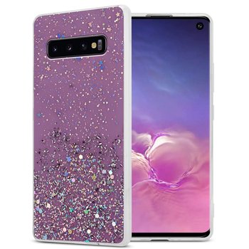 Pokrowiec Do Samsung Galaxy S10 4G Etui w Fiolet z Brokatem Glitter Obudowa Case Cover TPU Cadorabo - Cadorabo