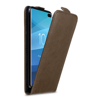 Pokrowiec Do Samsung Galaxy S10 PLUS w Etui BRĄZOWA KAWA  Flip Case Cover Obudowa Ochronny Cadorabo - Cadorabo