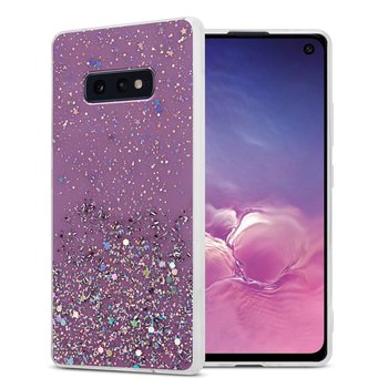 Pokrowiec Do Samsung Galaxy S10e Etui w Fiolet z Brokatem Glitter Obudowa Case Cover TPU Cadorabo - Cadorabo