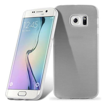 Pokrowiec Do Samsung Galaxy S6 EDGE Etui w SREBRNY Silikon Case Cover Obudowa Ochronny TPU Cadorabo - Cadorabo