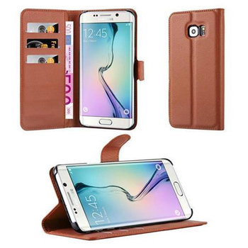 Pokrowiec Do Samsung Galaxy S6 EDGE PLUS w CZEKOLADOWY BRĄZ Etui Portfel Obudowa Ochronny Case Cover Cadorabo - Cadorabo