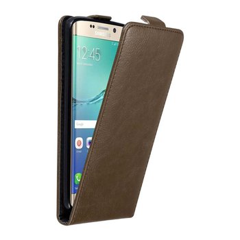 Pokrowiec Do Samsung Galaxy S6 EDGE PLUS w Etui BRĄZOWA KAWA  Flip Case Cover Obudowa Ochronny Cadorabo - Cadorabo