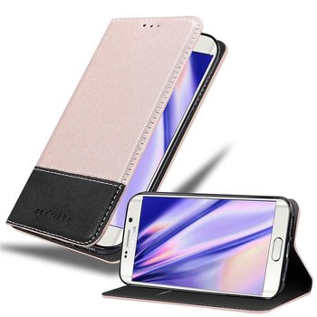 Pokrowiec Do Samsung Galaxy S6 EDGE w Etui RÓŻOWE ZŁOTO CZARNY Obudowa Portfel Case Cover Cadorabo - Cadorabo