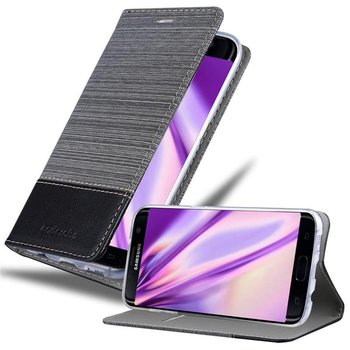 Pokrowiec Do Samsung Galaxy S7 EDGE Etui w SZARO CZARNY Portfel Obudowa Case Cover Ochronny Cadorabo - Cadorabo