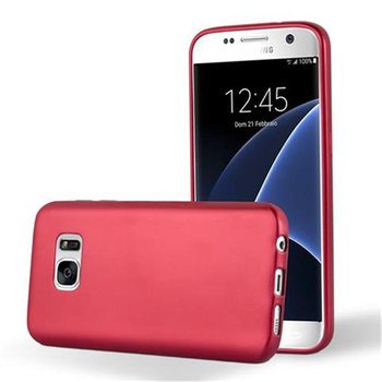 Pokrowiec Do Samsung Galaxy S7 w METALLIC CZERWONY Etui TPU Silikon Obudowa Ochronny Case Cover Cadorabo - Cadorabo