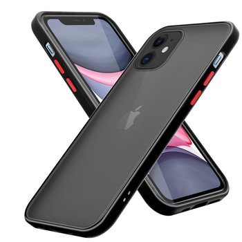 Pokrowiec Etui Do Apple iPhone 11 w Matowe Czarno - Czerwone Guziki TPU Hard Case Obudowa Ochronny Cadorabo - Cadorabo