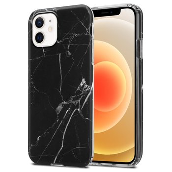 Pokrowiec Etui Do Apple iPhone 12 / 12 PRO w Czarno Biały Marmur No. 22 Obudowa Case Cover Silikon Plecki Cadorabo - Cadorabo