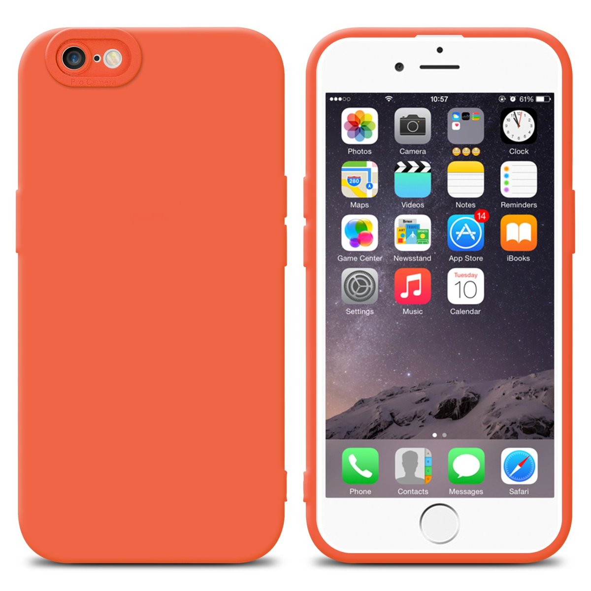 Pokrowiec Etui Do Apple iPhone 6 6S w FLUID POMARA CZA TPU Silikonowe Obudowa Ochronny Case Cover Cadorabo