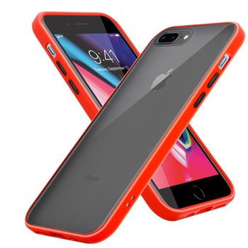 Pokrowiec Etui Do Apple iPhone 6 PLUS / 6S PLUS / 7 PLUS / 7S PLUS / 8 PLUS w Matowe Czerwono - Czarne Guziki TPU Hard Case Obudowa Ochronny Cadorabo - Cadorabo