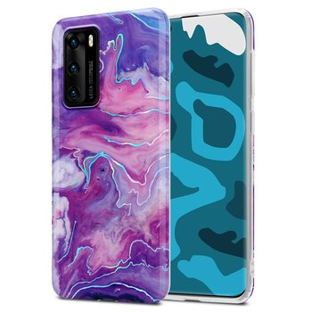 Pokrowiec Etui Do Huawei P40 w Fioletowo Różowy Marmur No. 19 Obudowa Case Cover Silikon Plecki Cadorabo - Cadorabo