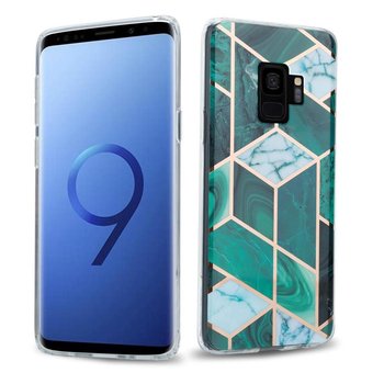 Pokrowiec Etui Do Samsung Galaxy S9 w Ciemnozielono Biało Złoty Marmur No. 6 Obudowa Case Cover Silikon Plecki Cadorabo - Cadorabo