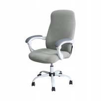 POKROWIEC fotel OBROTOWY WELUR jasny SZARY