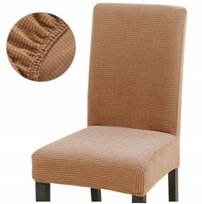 POKROWIEC krzesło BRĄZOWY BRĄZ GRUBY elastyczny