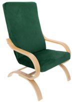 Pokrowiec na fotel finka butelkowa zieleń welur elastyczny [21FO] 