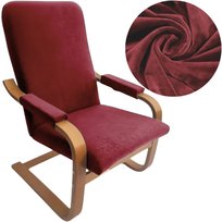 POKROWIEC NA FOTEL FINKA ELASTYCZNY WELUR PLUSZ PREMIUM BORDOWY