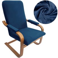 POKROWIEC NA FOTEL FINKA ELASTYCZNY WELUR PLUSZ PREMIUM GRANATOWY