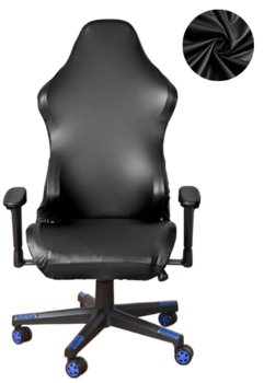 Pokrowiec Na Fotel Gamingowy Krzesło Ekoskóra Pu Gracza Elastyczny Z Podłokietnikami Czarny - Domidekor