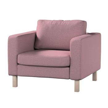 Pokrowiec na fotel Karlstad, Amsterdam, krótki, różowy Z Czarną Nitką, 89x89x64 cm - Dekoria